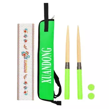 XUANDONG Применимый футляр для хранения барабанных палочек Taiko no Tatsujin Maibachi, деревянная бита, глянцевая, коническая, легко устанавливается для игровых автоматов, удобно в комплекте 2 шт. зелёный