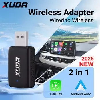 XUDA 2in1 Wireless CarPlay AI Mini Box Android Auto Box Plug&Play Автоматическое подключение Совместимо с 99% автомобилей Для автомобильного радио