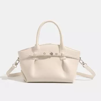 Xuebeini/New Niche Design Dumpling Bag Fashion Casual Handbag White Commuter All-Match Messenger Bag White