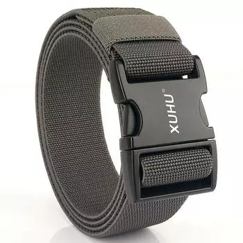 XUHU38Тактический мужской ремень с пряжкой из алюминиевого сплава, тренировочный тактический ремень, многофункциональные нейлоновые брюки для тренировок на открытом воздухе Black buttons--Black