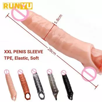 XXL 28 см рукав для пениса для мужчин, продукт для увеличения, силиконовый секс-инструмент, игрушки, капа Peniana, фаллоимитатор Hombre, Funda Big Pene 28cm*5.8cm