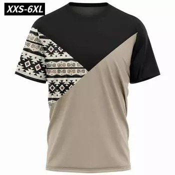 XXS-6XL футболка больших размеров для мужчин, винтажная этническая футболка с племенным принтом, летние мужские повседневные топы с коротким рукавом, футболки, свободная одежда XXS