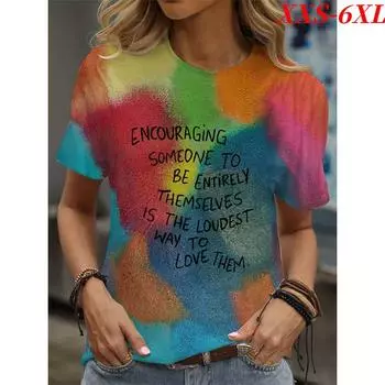 XXS-6XL Футболка большого размера с рисунком пасхального яйца для женщин, футболки с 3D-принтом в виде животных из мультфильмов, свободные футболки с короткими рукавами, топы XXS