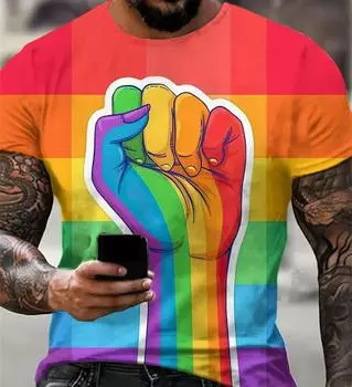 XXS-6XL Плюс Размер Летняя мода Цвет Граффити 3D Футболка Мужская Женская Хип-Хоп Повседневная Уличная Футболка Оверсайз Крутые Топы Футболки XXS