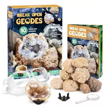 XXTOYS Crystal Geode Crystal Geode Рождественский подарок Взломать сломать его самостоятельно Добыча руды Crystal Cave Geode Натуральный камень Набор из 10 шт.
