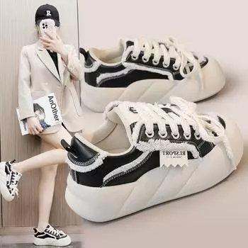 XY-A129 Новые женские туфли Весенне-летние туфли для доски Дышащая платформа Удобная обувь на повышенной платформе Обувь для досок Корейский стиль Ins Fashion 35