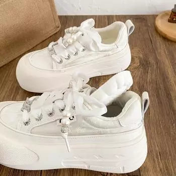 XY-A230 латексная стелька толстая подошва сетчатая дышащая летняя маленькая белая обувь женская круглая головка легкая универсальная обувь для сноуборда 35