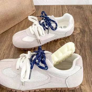 XY-A301 latex insole, versatile design board shoes 2024 mesh breathable casual sports fashion white shoes 35 бежевый