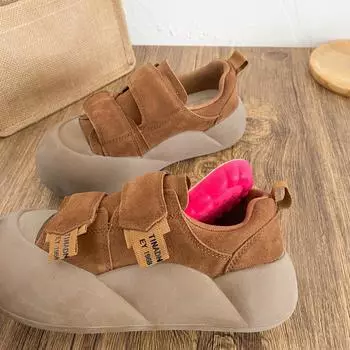 XY-A353 латексная стелька, туфли на платформе с липучкой, женские туфли с леопардовым принтом, новые маленькие белые туфли 2025 года 35 хаки