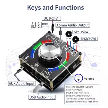 XY~D50L Цифровые усилители мощности Маленькие усилители стереозвука, выход 50 Втx2, простая установка
