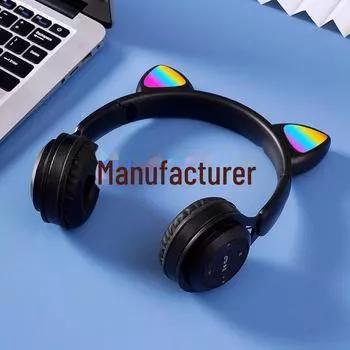 Y08M Кошачьи ушки Беспроводные Bluetooth складные наушники розовый