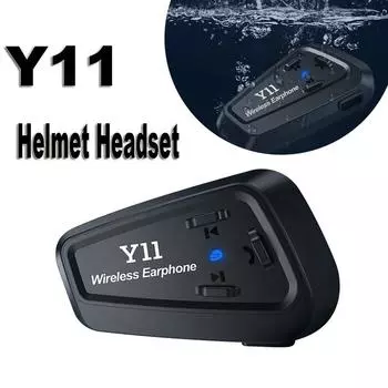 Y11 Беспроводная гарнитура для шлема мотоцикла Bluetooth5.3, комплект громкой связи, водонепроницаемый музыкальный плеер, динамик, наушники
