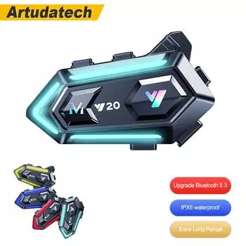 Y20 Мотоциклетный шлем Bluetooth гарнитура BT5.3 Handsfree Call Беспроводной шумоподавление Водонепроницаемые наушники с RGB подсветкой