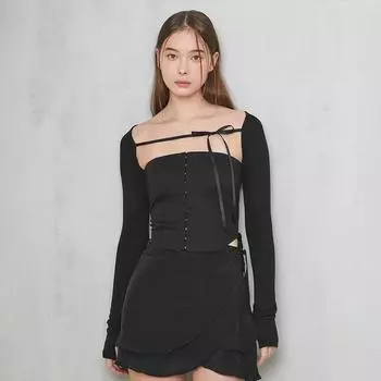 Y23TP705 Женский зимний облегающий сетчатый однотонный свитер с длинными рукавами на пуговицах Large абрикосовый