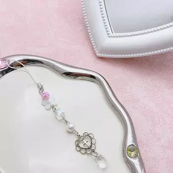 Y2K Aesthetic Hollow Love Butterfly Phone Lanyard Ins Style Beaded Phone Chain Keychain Bag Pendant Earphone Case Charms
