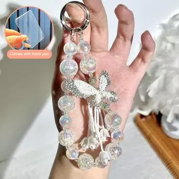 Y2K эстетические бусины-бабочки шнурок для телефона корейский бисерный телефон цепочка на запястье брелок для камеры подвеска для наушников чехол