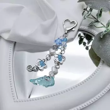 Y2K эстетический брелок для ключей с подвеской в виде морского кита, милый брелок для девочек, сумка, подвеска, украшение, украшение для рюкзака синий