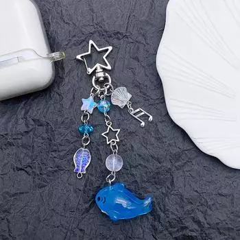 Y2K эстетика креативная морская тематика акула брелок кит телефон цепочка шарм кулон милый девичий рюкзак украшение орнамент 2