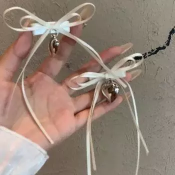 Y2K Bow Hairclip Long Ribbon Bowknot Ribbon Hairpin Sweet Balletcore Bow Hairpin Kid белый