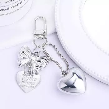 Брелок-бантик Y2K, изящный металлический бант, брелок для ключей, держатель для ключей от машины, украшение для сумки, подвеска, аксессуары, подарки as the picture