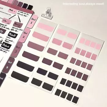 Y2K черно-розовый градиентный индекс цвета наклейка милая девушка записываемый блокнот планировщик страница наклейка наклейка липкая заметка каваи канцелярские принадлежности