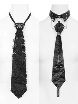 Y2K Девушка Женщины Мужчины Пары Подарок Готический Ленивый JK Галстуки Панк Цепь Галстук Готический Регулируемый Предварительно Завязанный Галстук Вечерняя Бабочка Одежда One size