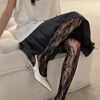 Y2k Девушки Колготки Чулки Женские Сексуальные Кружевные Сетчатые Чулки Колготки Нижнее Белье Женские Чулочно-носочные Изделия Женские Колготки Колготки One Size молочный белый