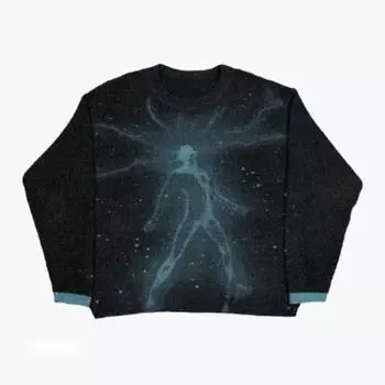 Y2K европейские и американские осенние и зимние мужские и женские теплые свитера в стиле хип-хоп в стиле ретро с длинными рукавами M зелёный