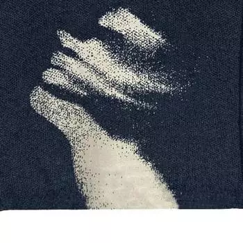 Y2K европейский и американский стиль с круглым вырезом, вязаный теплый свитер, черный уличный свитер для мужчин и женщин, осень и зима M