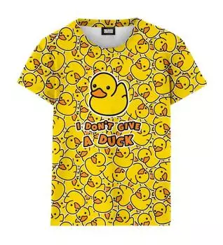Y2k Fashion 3D Милая желтая футболка с принтом утки Резиновые футболки с графическим принтом Детские забавные уличные топы Унисекс футболки с короткими рукавами S белый