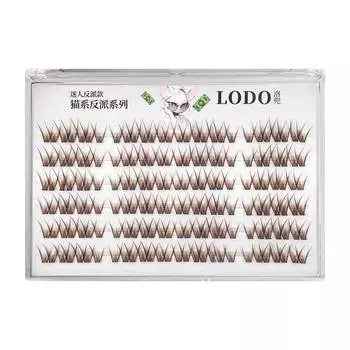 Y2K Girls Brown Eyelashes Caramel Brown Fairy Lash Clusters INS Individual Lashes for Women