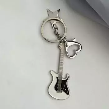Y2K гитара Love Heart Star брелок для женщин сладкий крутой тренд чёрный