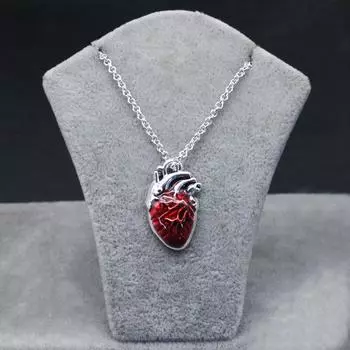 Y2K готический стиль красное сердце кулон ожерелье Хэллоуин вечеринка сувениры украшение панк хип-хоп ювелирные изделия подарок для мужчин и женщин