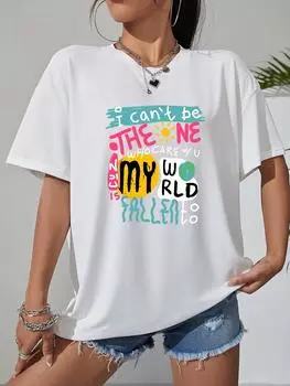 Y2k граффити с буквенным принтом, женская футболка для девочек и мальчиков, корейская версия, хип-хоп, уличная одежда, топы, футболки с короткими рукавами, хлопковые футболки с круглым вырезом L