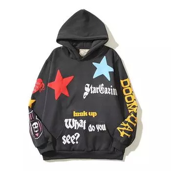 Y2k Graffiti Stars Letter Foam Streetwear Мешковатые флисовые толстовки для мужчин и женщин Пуловеры Ropa Hombre Sudaderas Свитшоты S
