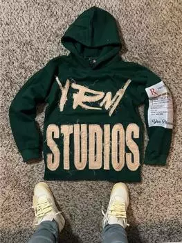 Y2K Harajuku Style New Fashion Letters Posted Fabric Sweater Hoodies Men Street Vintage Punk Hip Hop Casual Hooded Sweater Women M красный