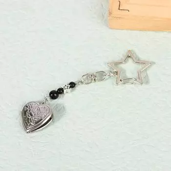 Y2K Heart Locket Stargirl Keychain Handmade Coquette Fairy Core Heart-Shaped Small Box Keychains