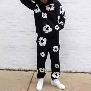 Y2K хип-хоп уличная одежда повседневная мода тренд свободные брюки с принтом из пеноматериала S арбуз красный