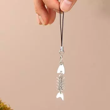 Y2K креативная цепочка для мобильного телефона Fishbone металлическая цепочка для телефона Fishbone подвеска для мобильного телефона брелок аксессуары