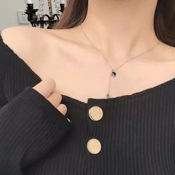 Y2K Круглая кисточка Темперамент Ключица Цепочка Персонализированная Геометрическая Женская Вечеринка Кулон Ожерелье