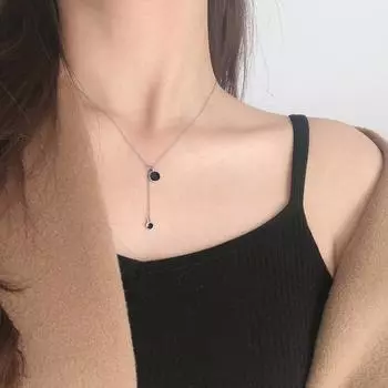 Y2K Круглая кисточка Темперамент Ключица Цепочка Персонализированная Геометрическая Женская Вечеринка Кулон Ожерелье