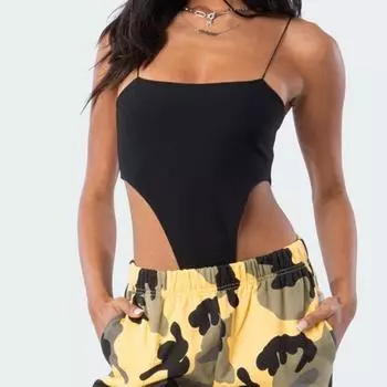 Y2K Летний базовый однотонный женский облегающий комбинезон без рукавов с открытой спиной и ремешками в виде лапши S белый