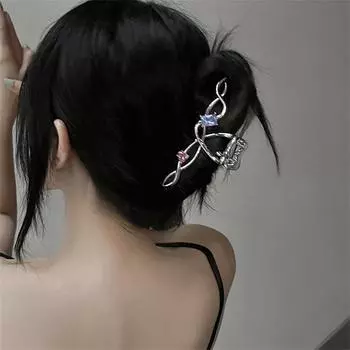 Y2k Металл Большой Панк Стиль Любовь Циркон Звезда Геометрия Волна Большой Зажим Акула Женщины Девушка Модные Аксессуары silver