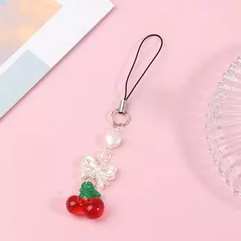 Y2K милый бант вишневый шнурок для телефона милая летняя цепочка для мобильного телефона для девочек корейский бисерный брелок для мобильного телефона