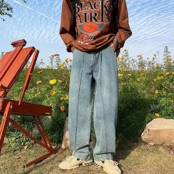 Y2k модные женские джинсы в стиле Харадзюку, широкие свободные повседневные джинсовые брюки-карго в стиле панк, мешковатые уличные длинные брюки Tide S синий