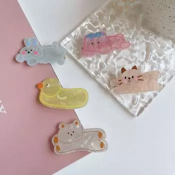 Y2K мультфильм ацетат заколка для волос животное аллигатор заколка креативная уксусная кислота заколка для волос ежедневно белый