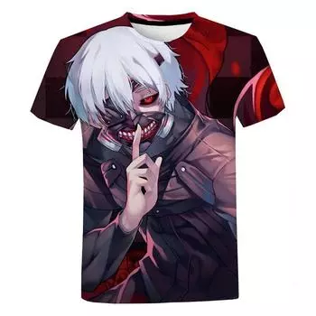 Y2K Мужская одежда Tokyo Ghoul Графические футболки с круглым вырезом Футболка большого размера Модная уличная одежда в стиле Харадзюку Топы Футболки 6XL