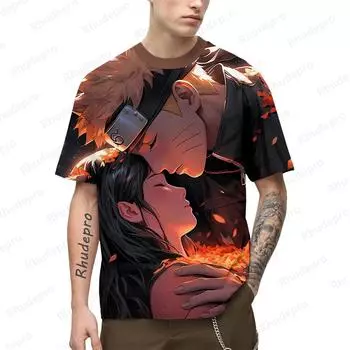 Y2k Одежда Мужская футболка Harajuku Стиль Косплей Наруто Большой подарок Высококачественная одежда Новые рубашки Детский тренд S