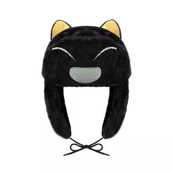 Y2K осень и зима шапка Lei Feng симпатичная теплая лыжная анти-холодная защита ушей плюшевая для мужчин и женщин One Size чёрный