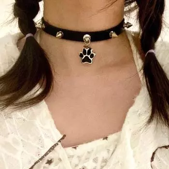 Y2K Панк Субкультура Ошейник Кость Заклепки Ошейник Чокера Чистая Похоть Ветер Бунтующий Щенок Панк Ожерелье